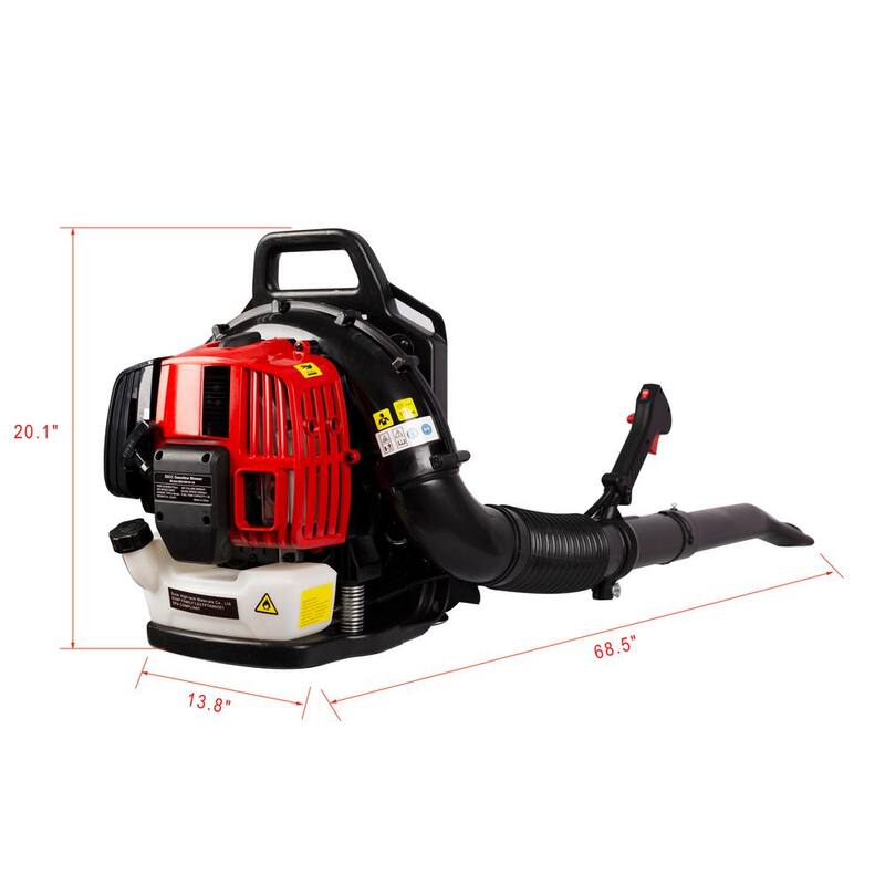 Huluwat 206 MPH 530 CFM 52CC 2-Cycle Gas Backpack Leaf Blower with Extension Tube in Red - DJ-W46522235