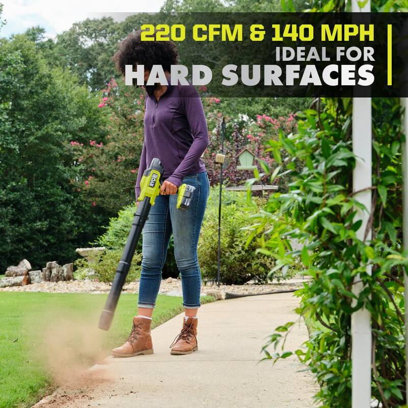 RYOBI ONE+ HP 18V Brushless Cordless 220 CFM 140 MPH Compact Blower and 10 inch chainsaw with 4.0 Ah Battery & Charger - P2520-PSBLB01B