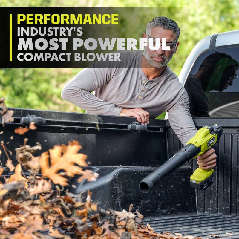 RYOBI ONE+ HP 18V Brushless Cordless 220 CFM 140 MPH Compact Blower and 10 inch chainsaw with 4.0 Ah Battery & Charger - P2520-PSBLB01B