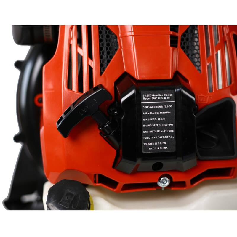 Huluwat 200 MPH 750 CFM 76CC 4-Stroke Gasoline Leaf Blower with Adjustable Shoulder Straps - S-114807