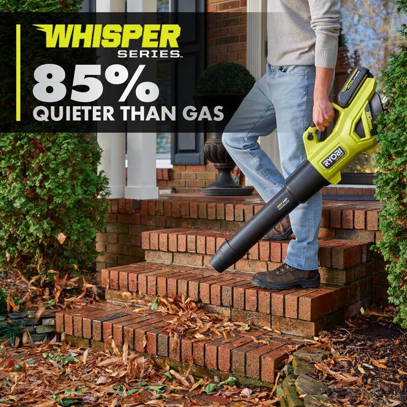 RYOBI 40V HP Brushless Whisper Series 160 MPH 650 CFM Cordless Battery Blower & 14 inch Chainsaw w/ 6.0 Ah Battery & Charger - RY404140-RY405010BTL