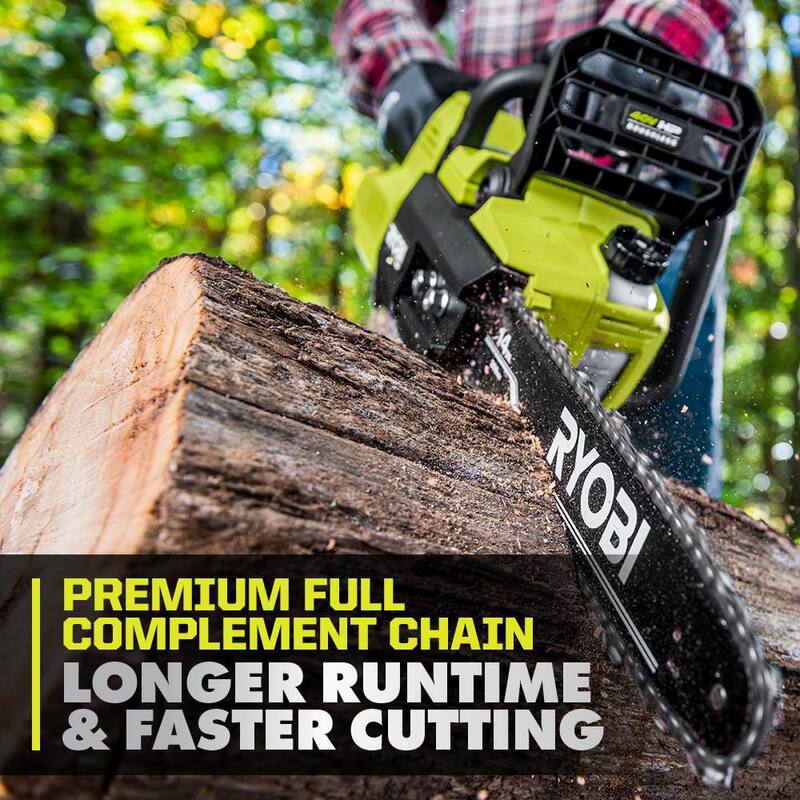 RYOBI 40V HP Brushless Whisper Series 160 MPH 650 CFM Cordless Battery Blower & 14 inch Chainsaw w/ 6.0 Ah Battery & Charger - RY404140-RY405010BTL