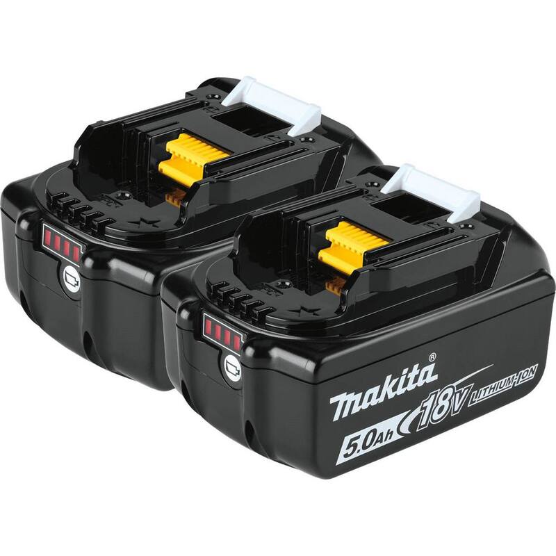 Makita 120 MPH 473 CFM LXT 18V X2 (36V) Li-Ion Brushless Leaf Blower Kit (5.0 Ah) with LXT 18V Battery Pack 5.0 Ah (2-Pk) - XBU04PT-BL18502