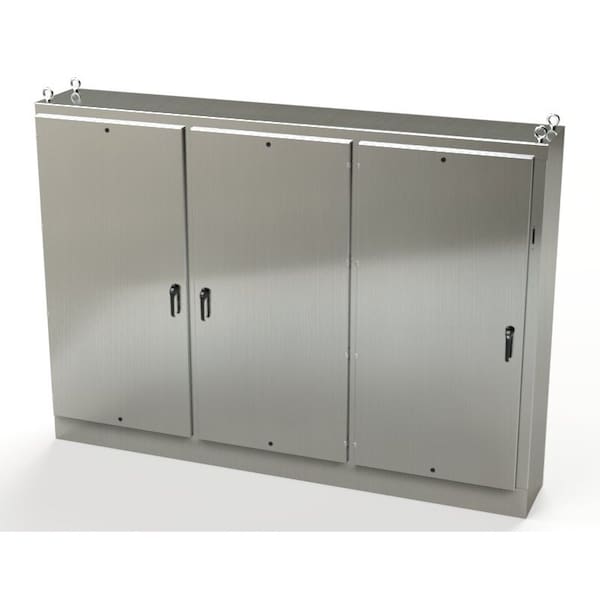 Saginaw Control & Engineering 304 Stainless Steel Electrical Enclosures, 84 in H, 18 in D, 117-1/2 in W, NEMA 3R, 4, 4X, 12, 13 - SCE-84XM3EW18SS