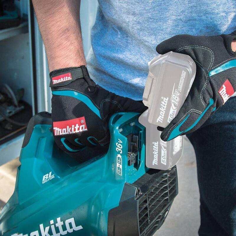 Makita 120 MPH 473 CFM 18-Volt X2 (36-Volt) LXT Brushless Cordless Leaf Blower with bonus 18-Volt LXT Dual Port Rapid Charger - XBU02Z-DC18RD