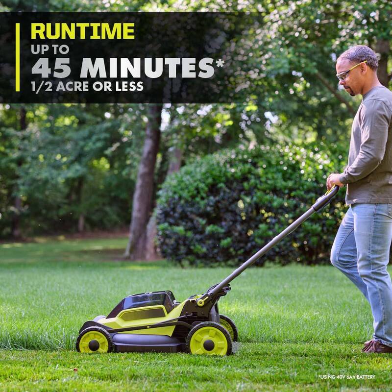 RYOBI 40V HP Brushless 20 in. Cordless Battery Walk Behind Push Mower with 6.0 Ah Battery and Charger - RY401170