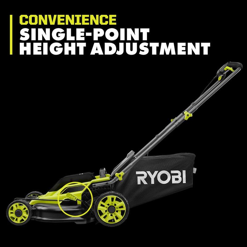 RYOBI ONE+ HP 18V Brushless 16 in. Cordless Battery Walk Behind Push Lawn Mower with (2) 4.0 Ah Batteries and (1) Charger - P1190