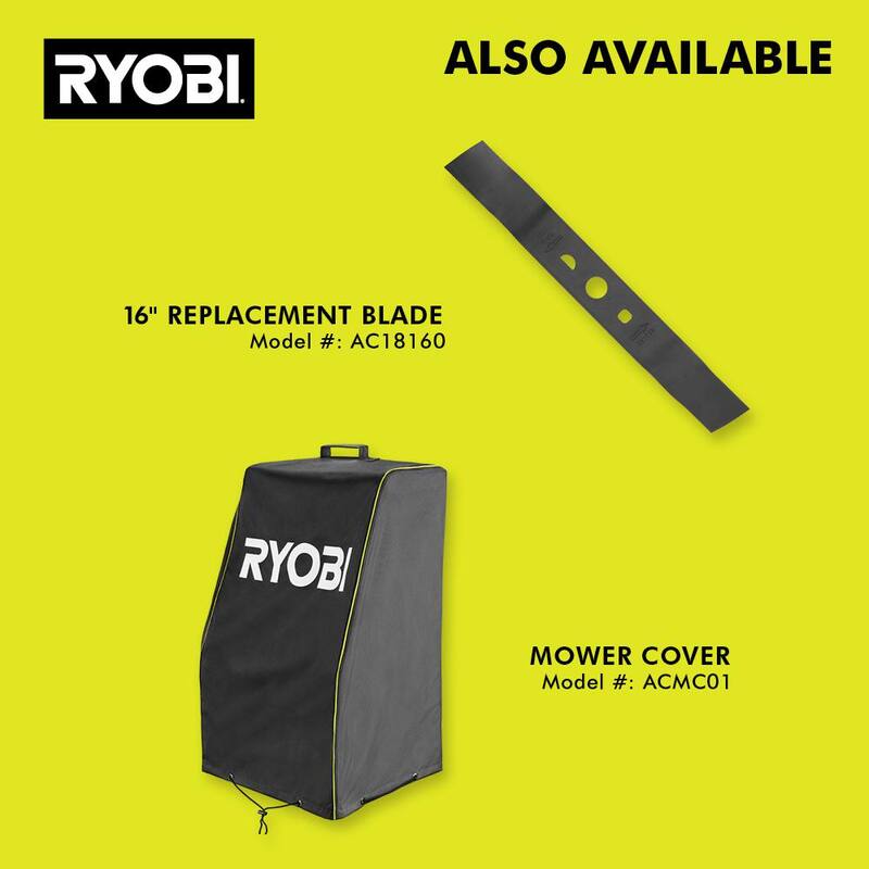RYOBI ONE+ HP 18V Brushless 16 in. Cordless Battery Walk Behind Push Lawn Mower with (2) 4.0 Ah Batteries and (1) Charger - P1190