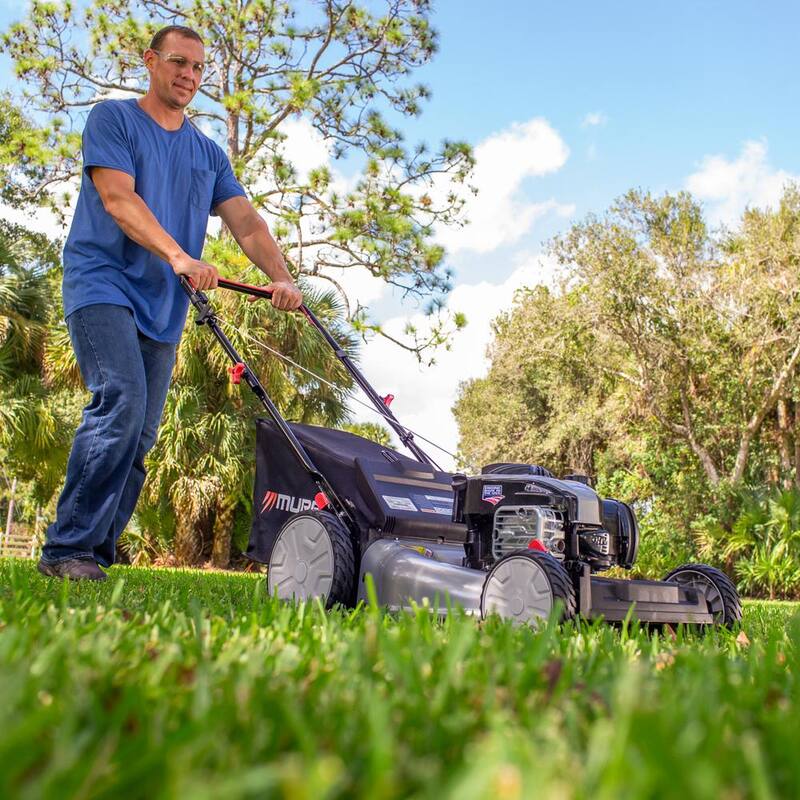 Murray 21 in. 140 cc Briggs and Stratton Walk Behind Gas Push Lawn Mower with Height Adjustment and with Mulch Bag - MNA152703