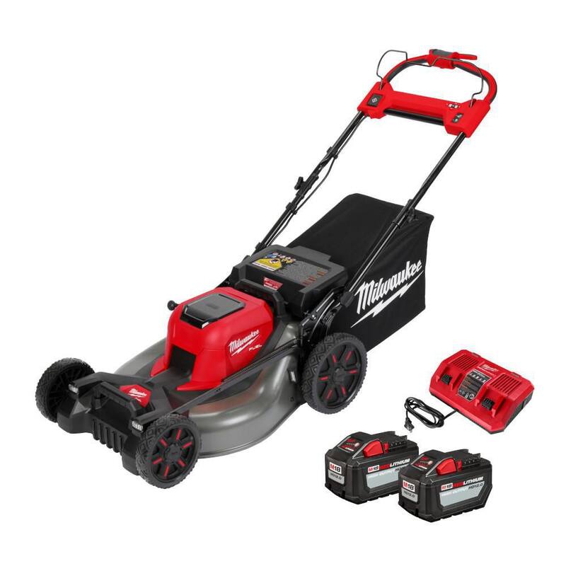 Milwaukee M18 FUEL Brushless Cordless 21 in. Walk Behind Dual Battery Self-Propelled Mower w/(2) 12.0Ah Battery and Rapid Charger - 2823-22HD