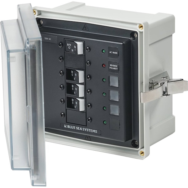 Blue Sea Systems Polycarbonate Electrical Enclosures, 6 in H, 4 in D, 6 in W, Hinged - 3130