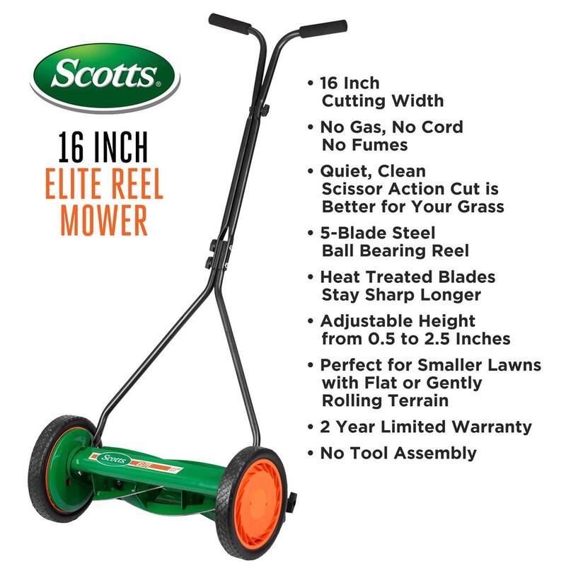 Scotts Scott's 16 in. Manual Walk Behind Push Reel Lawn Mower - 415-16S