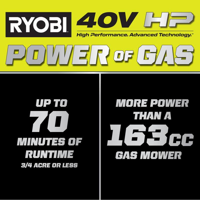 RYOBI 40V HP Brushless 21 in. Cordless Battery Walk Behind Self-Propelled Lawn Mower with (2) 6.0 Ah Batteries and Charger - RY401140