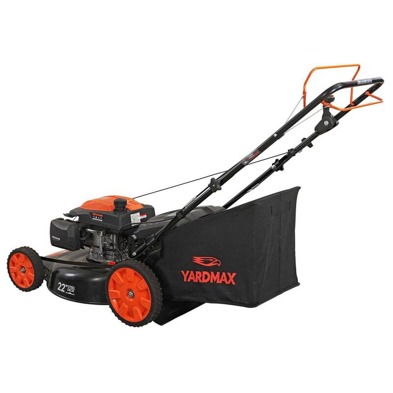YARDMAX 22 in. 201 cc SELECT PACE 6 Speed CVT High Wheel RWD 3-in-1 Gas Walk Behind Self Propelled Lawn Mower - YG2760