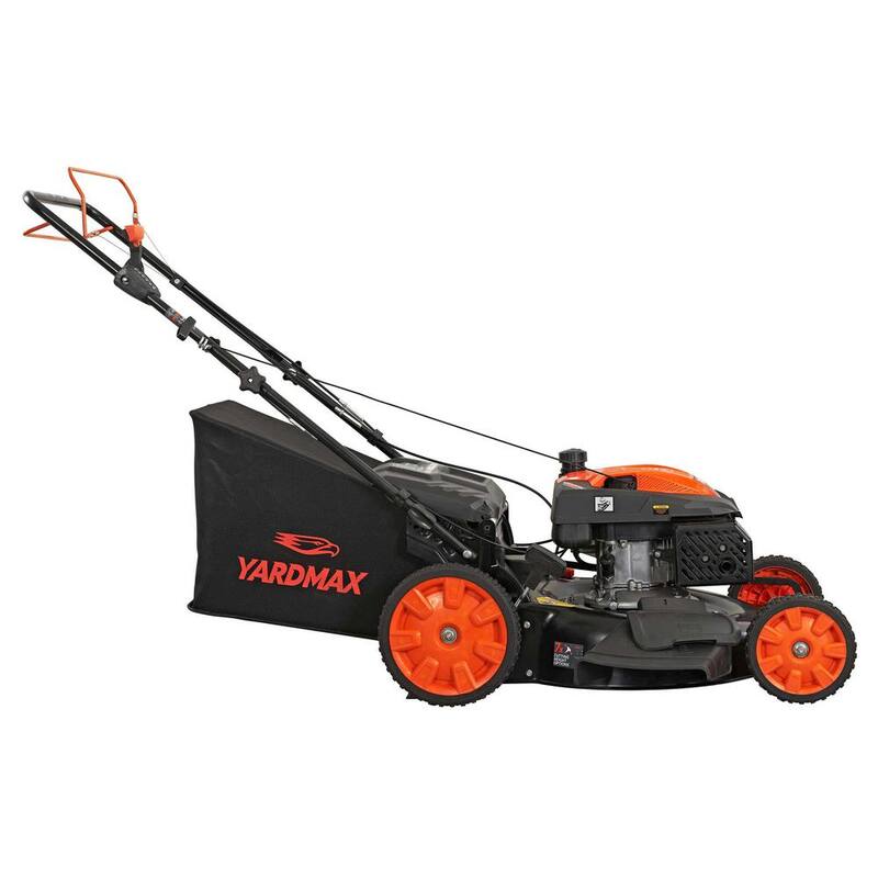 YARDMAX 22 in. 201 cc SELECT PACE 6 Speed CVT High Wheel RWD 3-in-1 Gas Walk Behind Self Propelled Lawn Mower - YG2760