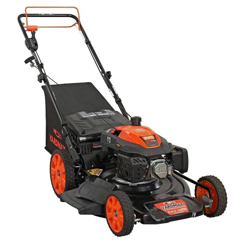 YARDMAX 22 in. 201 cc SELECT PACE 6 Speed CVT High Wheel RWD 3-in-1 Gas Walk Behind Self Propelled Lawn Mower - YG2760