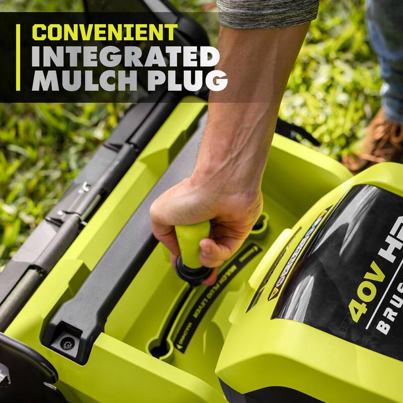 RYOBI 40V HP Brushless Whisper Series 21. in Walk Behind Self-Propelled All Wheel Drive Mower - (2) 6.0 Ah Batteries & Charger - RY401210