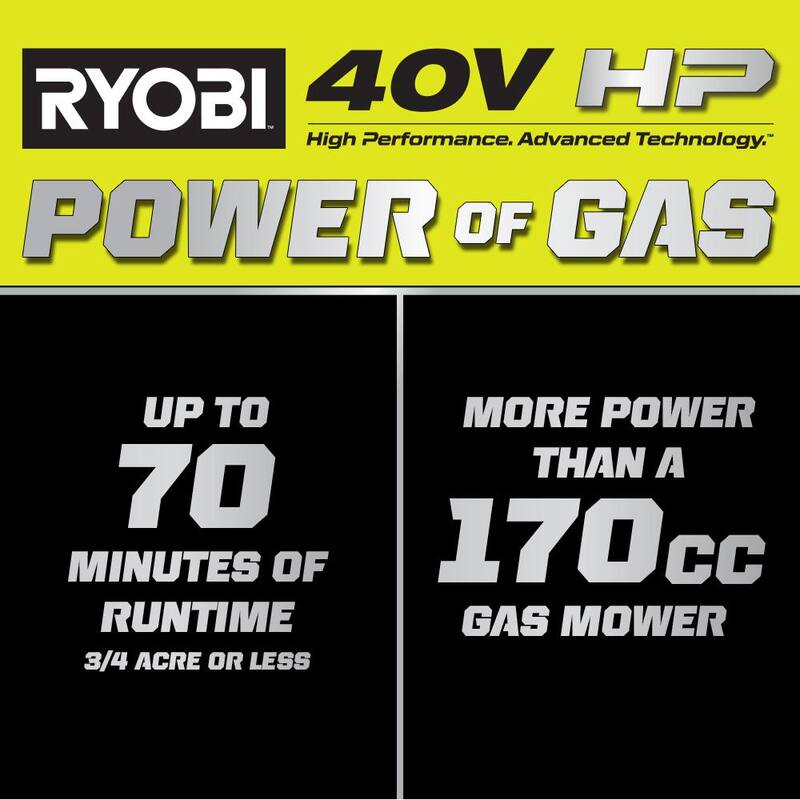 RYOBI 40V HP Brushless 21 in. Cordless Battery Walk Behind Multi-Blade Self-Propelled Mower - (2) 6.0 Ah Batteries & Charger - RY401150