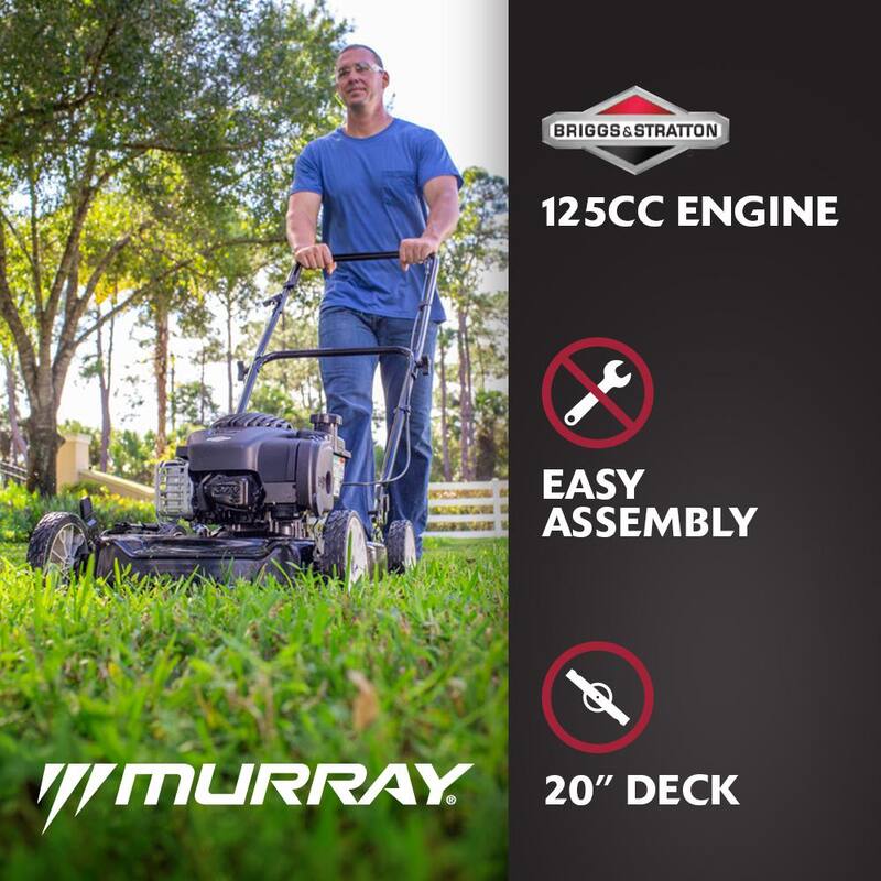 Murray 20 in. 125 cc Briggs & Stratton Walk Behind Gas Push Lawn Mower with 4 Wheel Height Adjustment and Prime 'N Pull Start - MNA152506