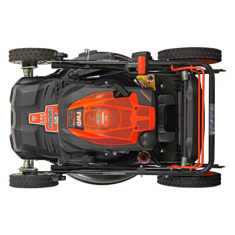 YARDMAX 22 in. 201 cc SELECT PACE 6 Speed CVT High Wheel FWD 3-in-1 Gas Walk Behind Self Propelled Lawn Mower - YG2860