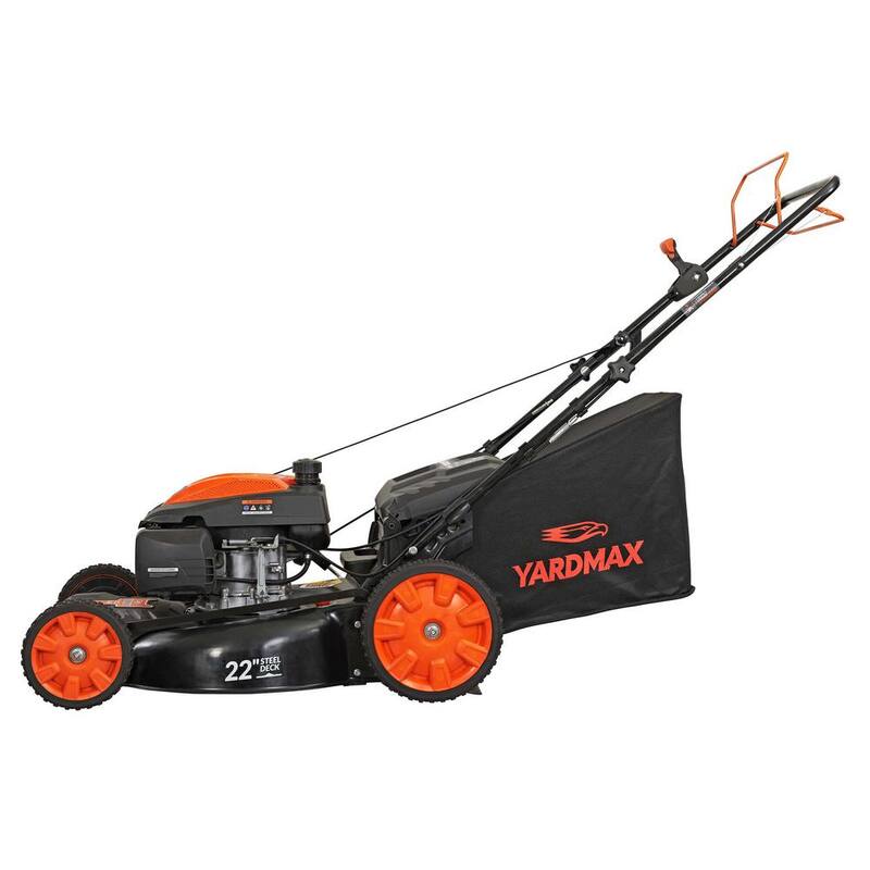 YARDMAX 22 in. 201 cc SELECT PACE 6 Speed CVT High Wheel FWD 3-in-1 Gas Walk Behind Self Propelled Lawn Mower - YG2860