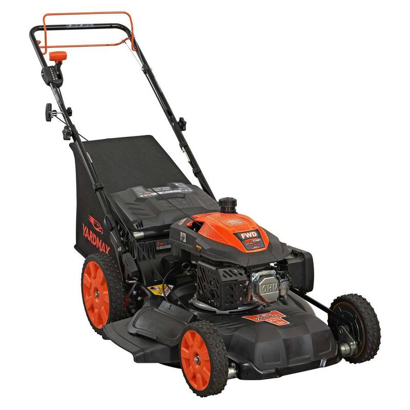 YARDMAX 22 in. 201 cc SELECT PACE 6 Speed CVT High Wheel FWD 3-in-1 Gas Walk Behind Self Propelled Lawn Mower - YG2860