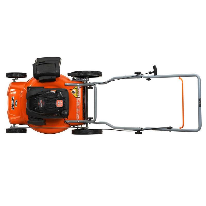 YARDMAX 21 in. 170cc 2-in-1 Gas Walk Behind Push Lawn Mower with High Rear Wheels - YG1550