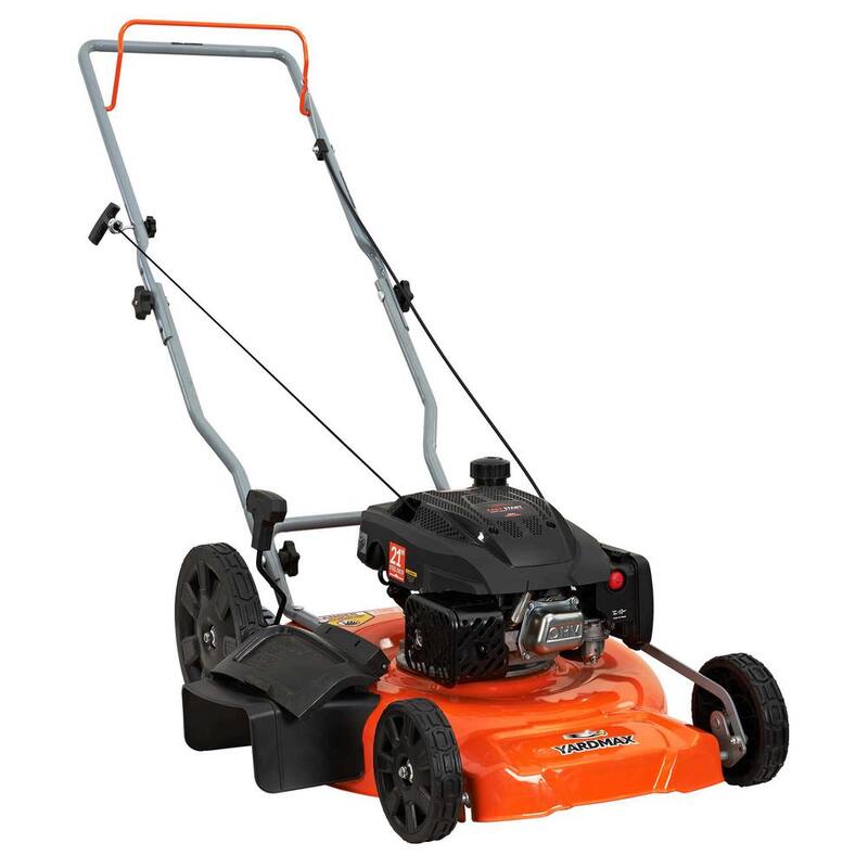 YARDMAX 21 in. 170cc 2-in-1 Gas Walk Behind Push Lawn Mower with High Rear Wheels - YG1550