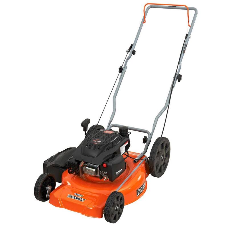 YARDMAX 21 in. 170cc 2-in-1 Gas Walk Behind Push Lawn Mower with High Rear Wheels - YG1550