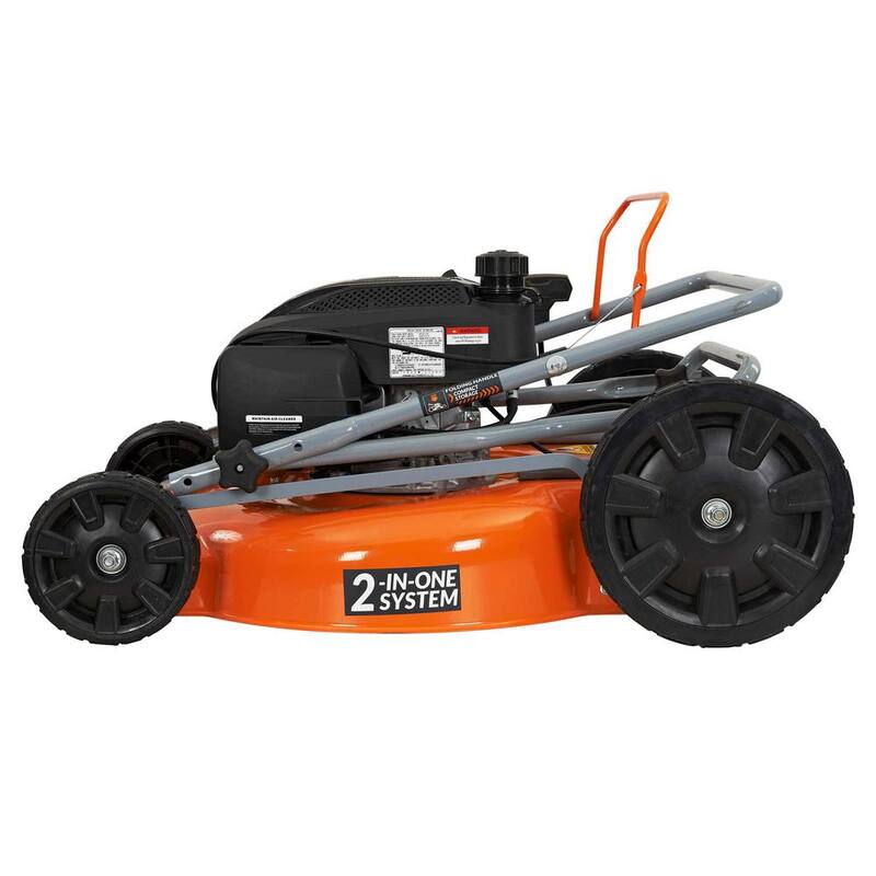 YARDMAX 21 in. 170cc 2-in-1 Gas Walk Behind Push Lawn Mower with High Rear Wheels - YG1550