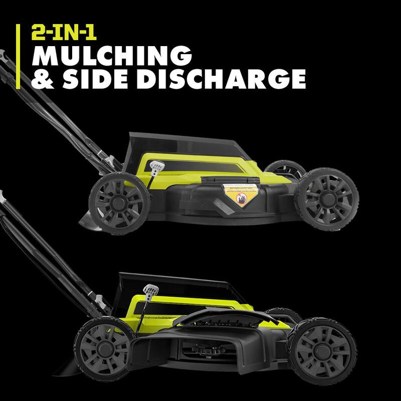 RYOBI 40-Volt 18 in. 2-in-1 Cordless Battery Walk Behind Push Lawn Mower with 6.0 Ah Battery and Charger - RY401101