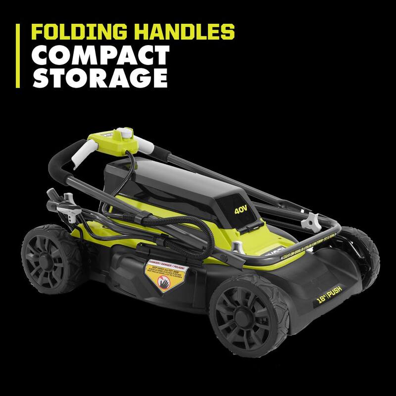 RYOBI 40-Volt 18 in. 2-in-1 Cordless Battery Walk Behind Push Lawn Mower with 6.0 Ah Battery and Charger - RY401101