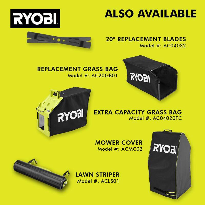 RYOBI 40V HP Brushless 20 in. Cordless Electric Battery Multi-Blade Walk Behind Self-Propelled Mower - 8.0Ah Battery & Charger - RY401260VNM