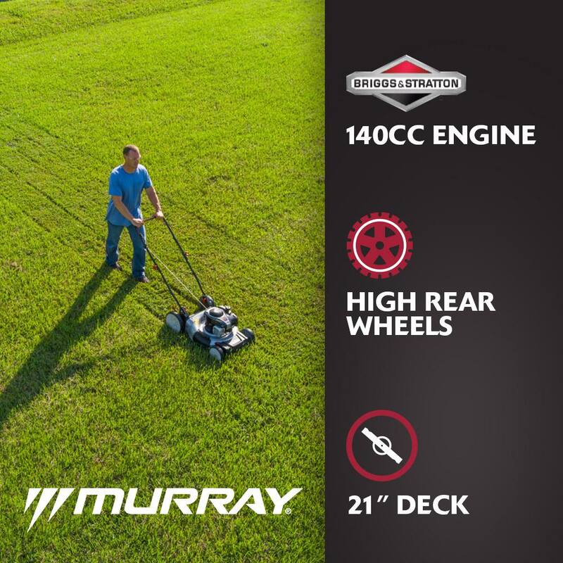 Murray 21 in. 140 cc Briggs and Stratton Walk Behind Gas Push Lawn Mower with Height Adjustment and Prime 'N Pull Start - MNA152702
