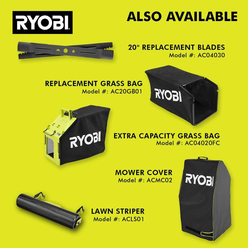 RYOBI ONE+ 18V HP Brushless Whisper Series 20" Self-Propelled Multi-Blade Walk Behind Mower - (4) 4.0 Batteries & (2) Chargers - P11100