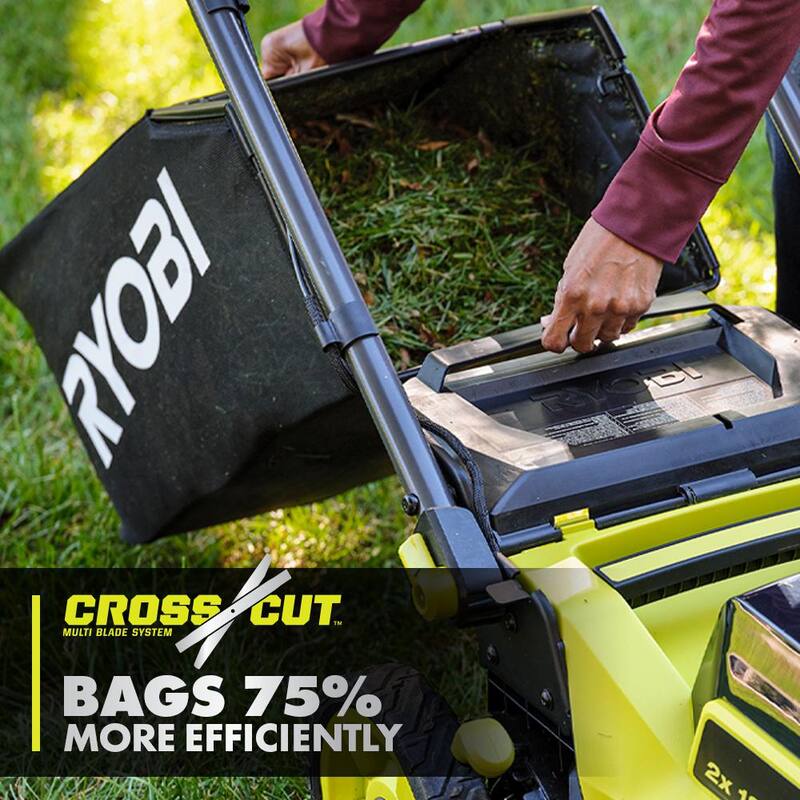 RYOBI ONE+ 18V HP Brushless Whisper Series 20" Self-Propelled Multi-Blade Walk Behind Mower - (4) 4.0 Batteries & (2) Chargers - P11100