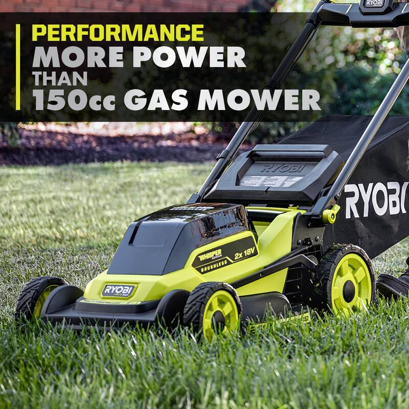 RYOBI ONE+ 18V HP Brushless Whisper Series 20" Self-Propelled Multi-Blade Walk Behind Mower - (4) 4.0 Batteries & (2) Chargers - P11100