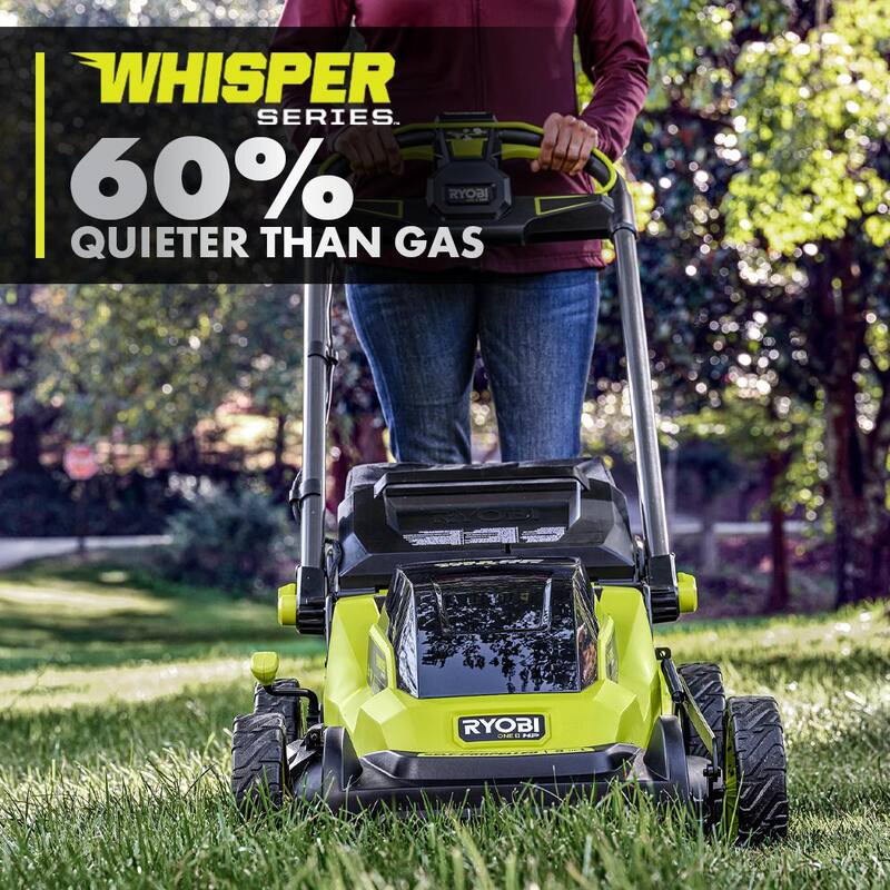 RYOBI ONE+ 18V HP Brushless Whisper Series 20" Self-Propelled Multi-Blade Walk Behind Mower - (4) 4.0 Batteries & (2) Chargers - P11100