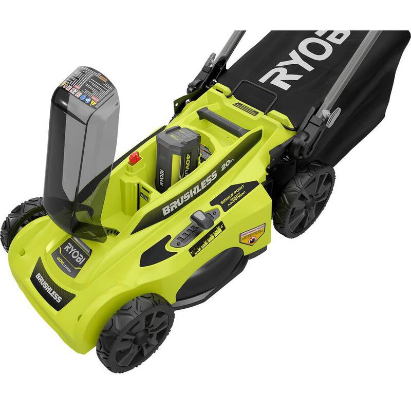 RYOBI 40V Brushless 20 in. Cordless Battery Walk Behind Push Lawn Mower with 6.0 Ah Battery and Charger - RY401110