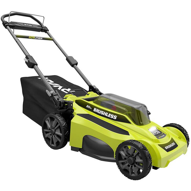 RYOBI 40V Brushless 20 in. Cordless Battery Walk Behind Push Lawn Mower with 6.0 Ah Battery and Charger - RY401110