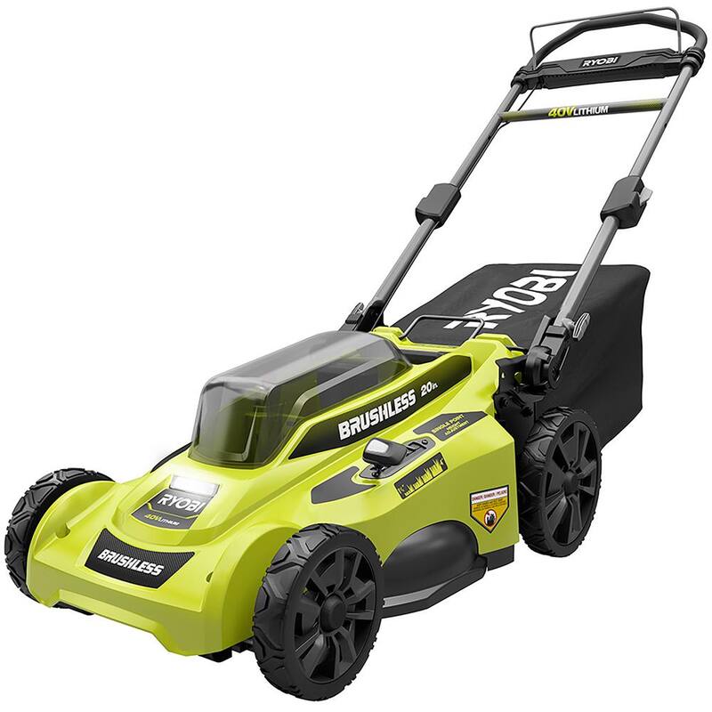 RYOBI 40V Brushless 20 in. Cordless Battery Walk Behind Push Lawn Mower with 6.0 Ah Battery and Charger - RY401110