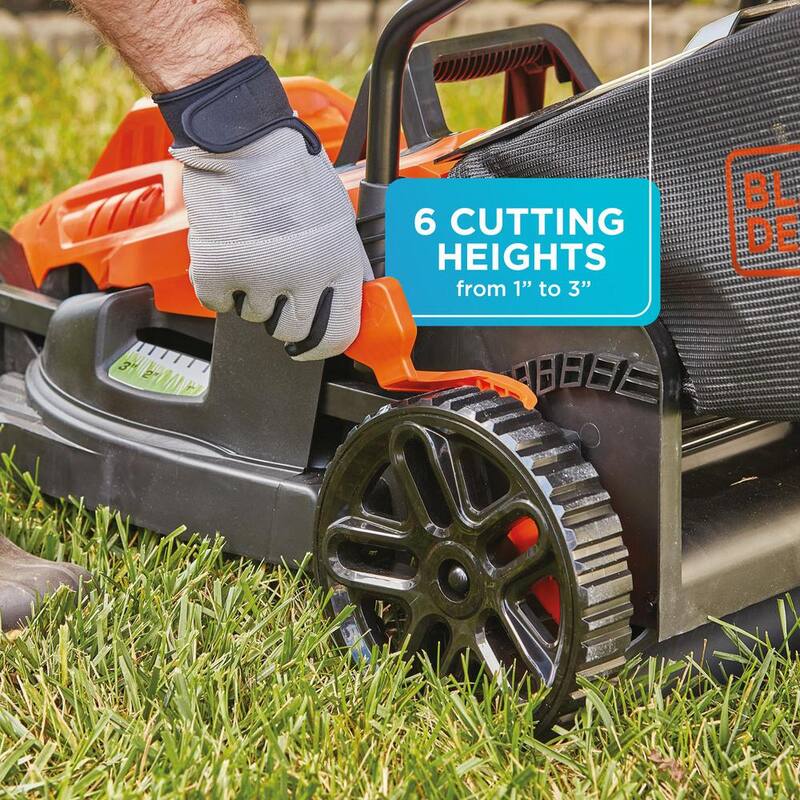 BLACK+DECKER 15 in. 10 AMP Corded Electric Walk Behind Push Lawn Mower - BEMW472BH