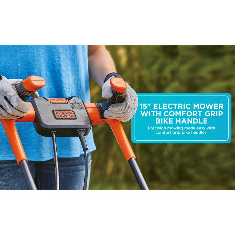 BLACK+DECKER 15 in. 10 AMP Corded Electric Walk Behind Push Lawn Mower - BEMW472BH