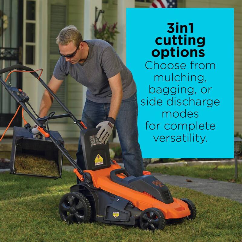 BLACK+DECKER 20 in. 13 AMP Corded Electric Walk Behind Push Lawn Mower - MM2000