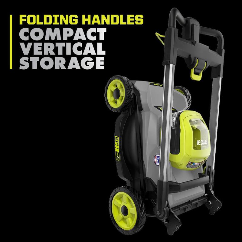 RYOBI 40V HP Brushless 21 in. Battery Walk Behind Multi-Blade Push Lawn Mower with 7.5 Ah Battery and Rapid Charger - RY401200