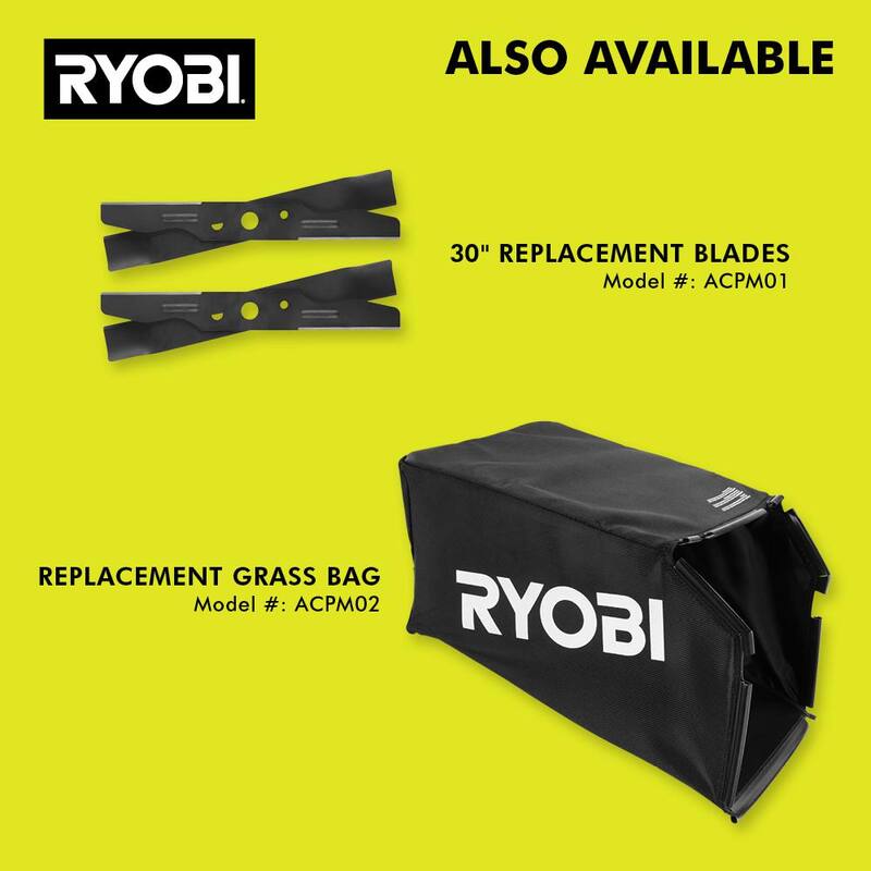 RYOBI 80V HP Brushless Battery Cordless Electric 30 in. Multi-Blade Mower with Battery and Charger - RYPM8010