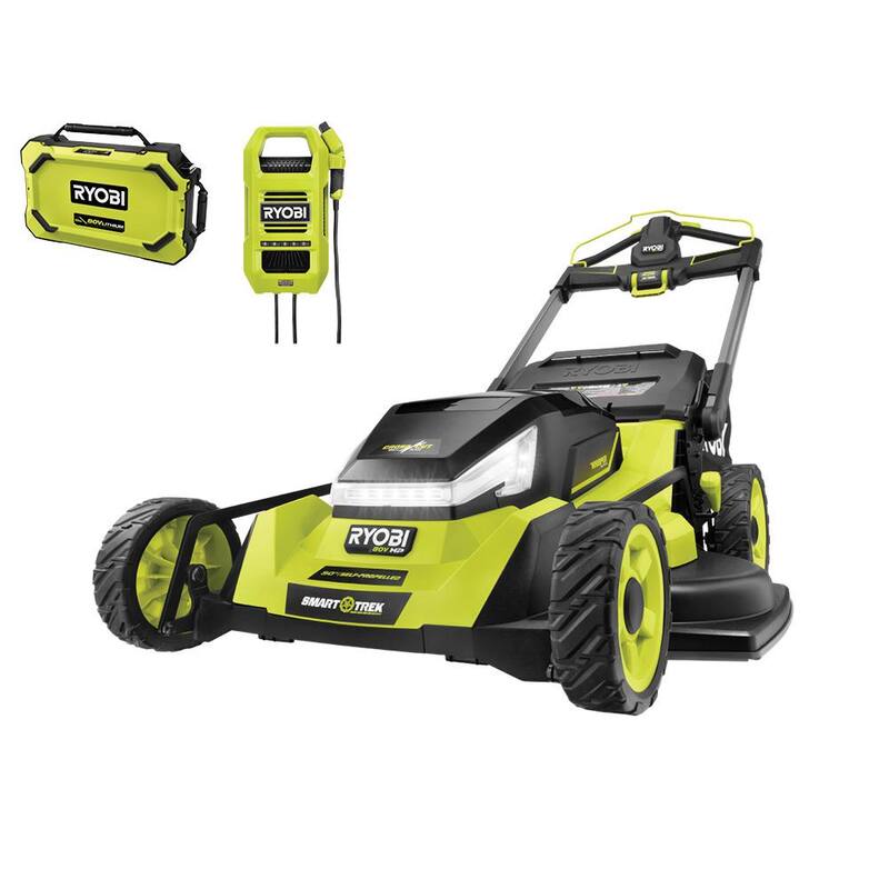 RYOBI 80V HP Brushless Battery Cordless Electric 30 in. Multi-Blade Mower with Battery and Charger - RYPM8010