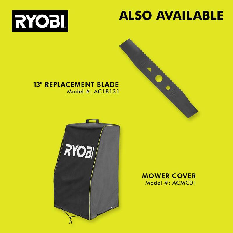 RYOBI ONE+ 18V 13 in. Cordless Battery Walk Behind Push Lawn Mower (Tool Only) - P1108BTL