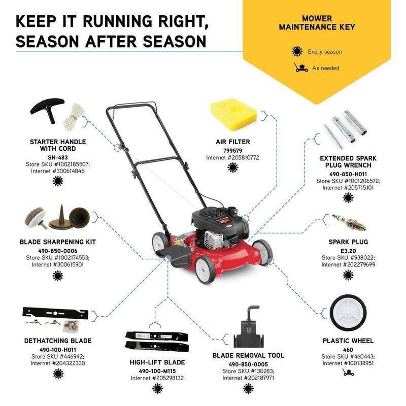 Yard Machines 20 in. 125 cc OHV Briggs and Stratton Gas Walk Behind Push Mower - 11A-02BT729