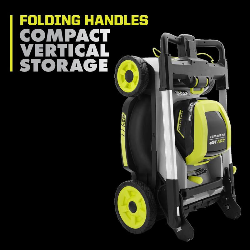 RYOBI 40-Volt HP Brushless 21 in. Whisper Series Cordless Walk-Behind Multi-Blade Push Mower - (2) 6.0 Ah Batteries & Charger - RY401220
